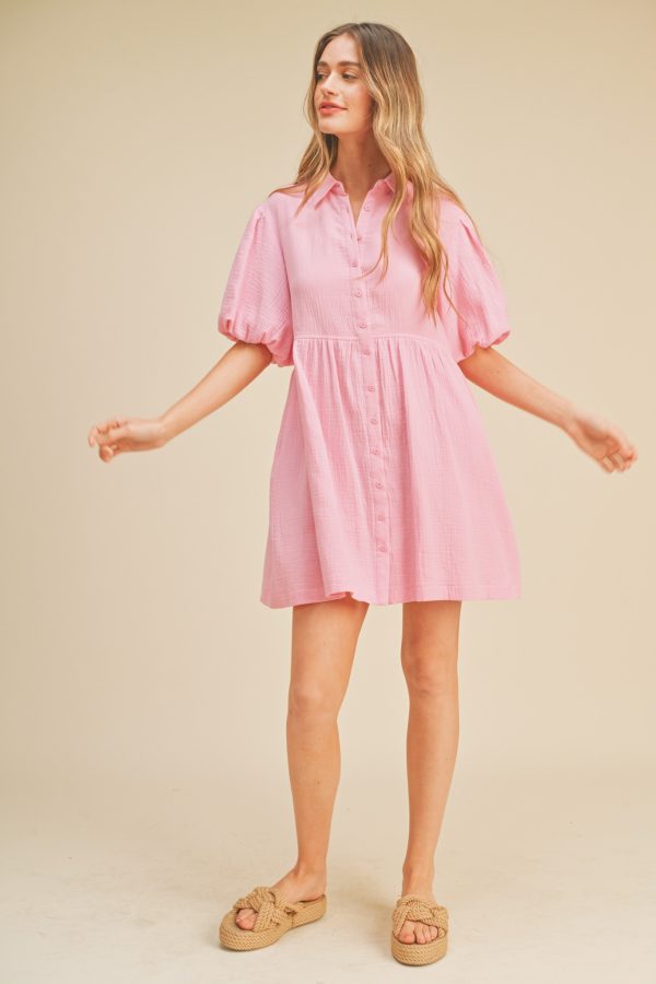 Button Down Mini - Pink mdr2191