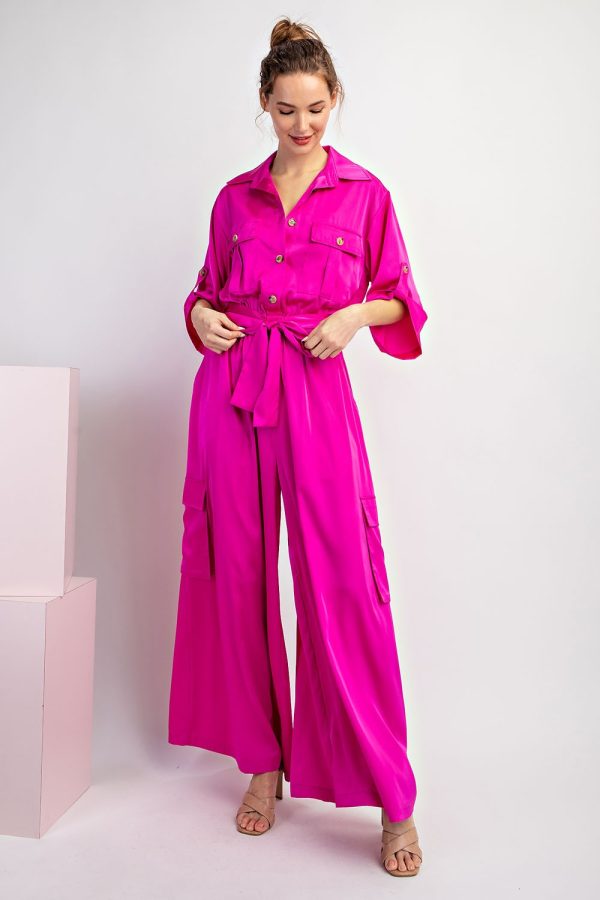 Hot pink jumpsuit bk9312