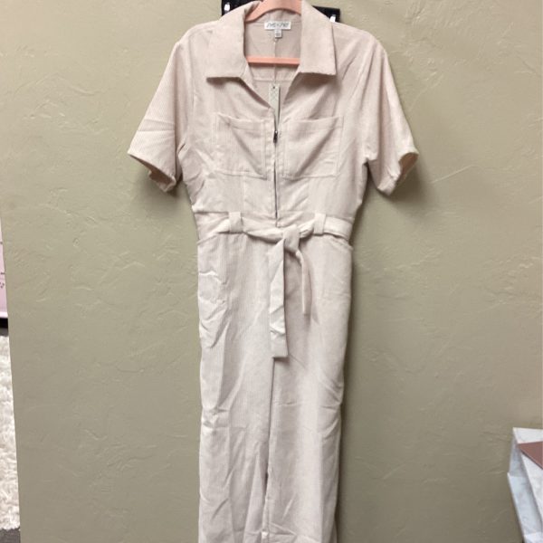 Cream Cords Jumpsuit