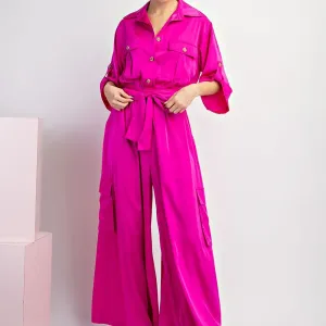 Hot pink jumpsuit bk9312