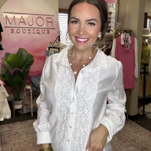 Lace Button Down