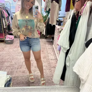 Blue combo shorts