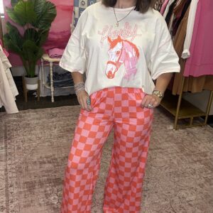 Pink Check Pants