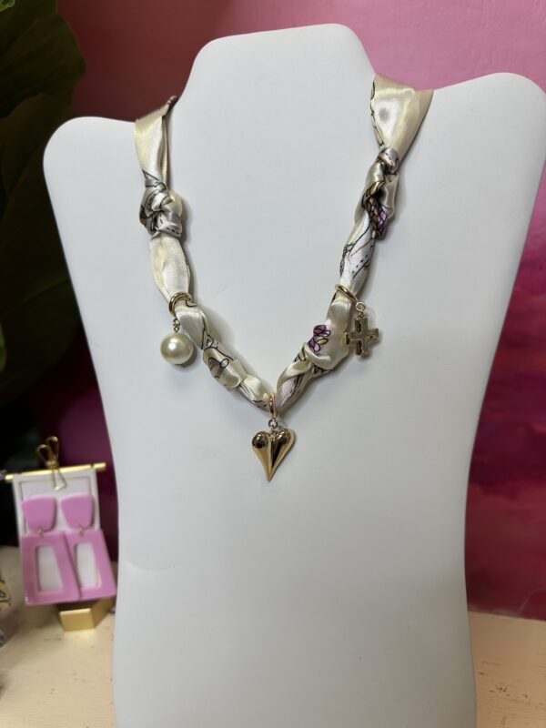 Charmé Silk Wrap Necklace - Cream\Natural