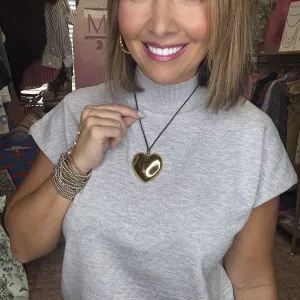 Golden Heart Pendant Necklace