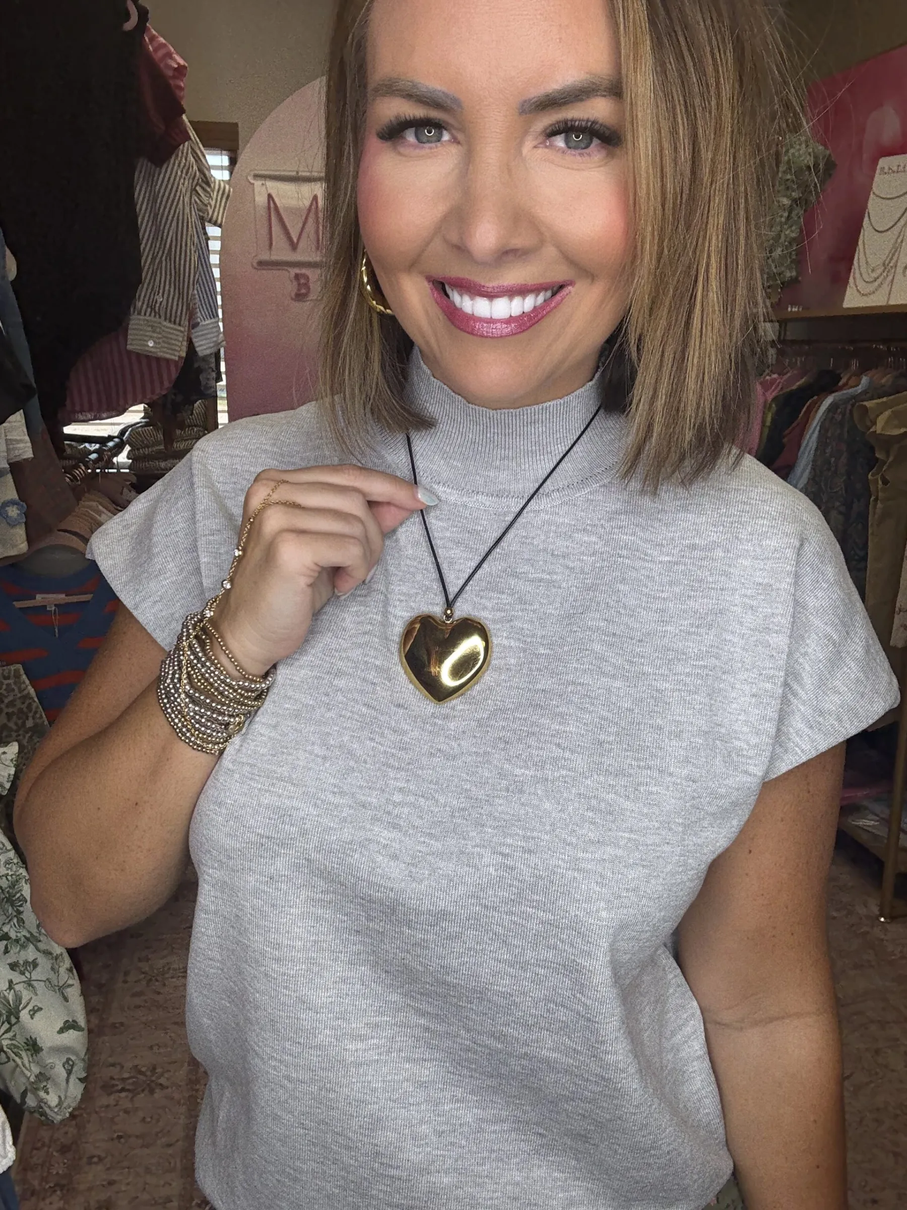 Golden Heart Pendant Necklace