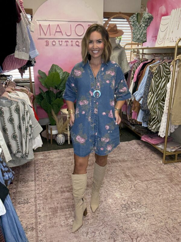 Bloom & Denim Dress - Image 6