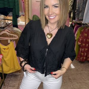 Noir Petal Blouse