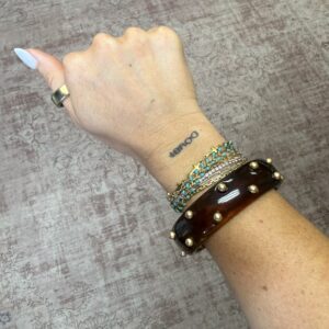 large bangle brown studs
