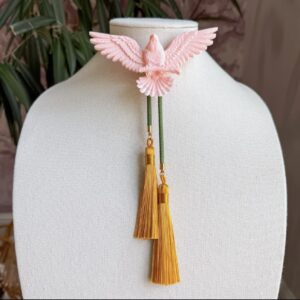 Eagle Bolo Blush Pink with Olive & Golden Yellow