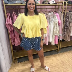 Dot Denim Shorts