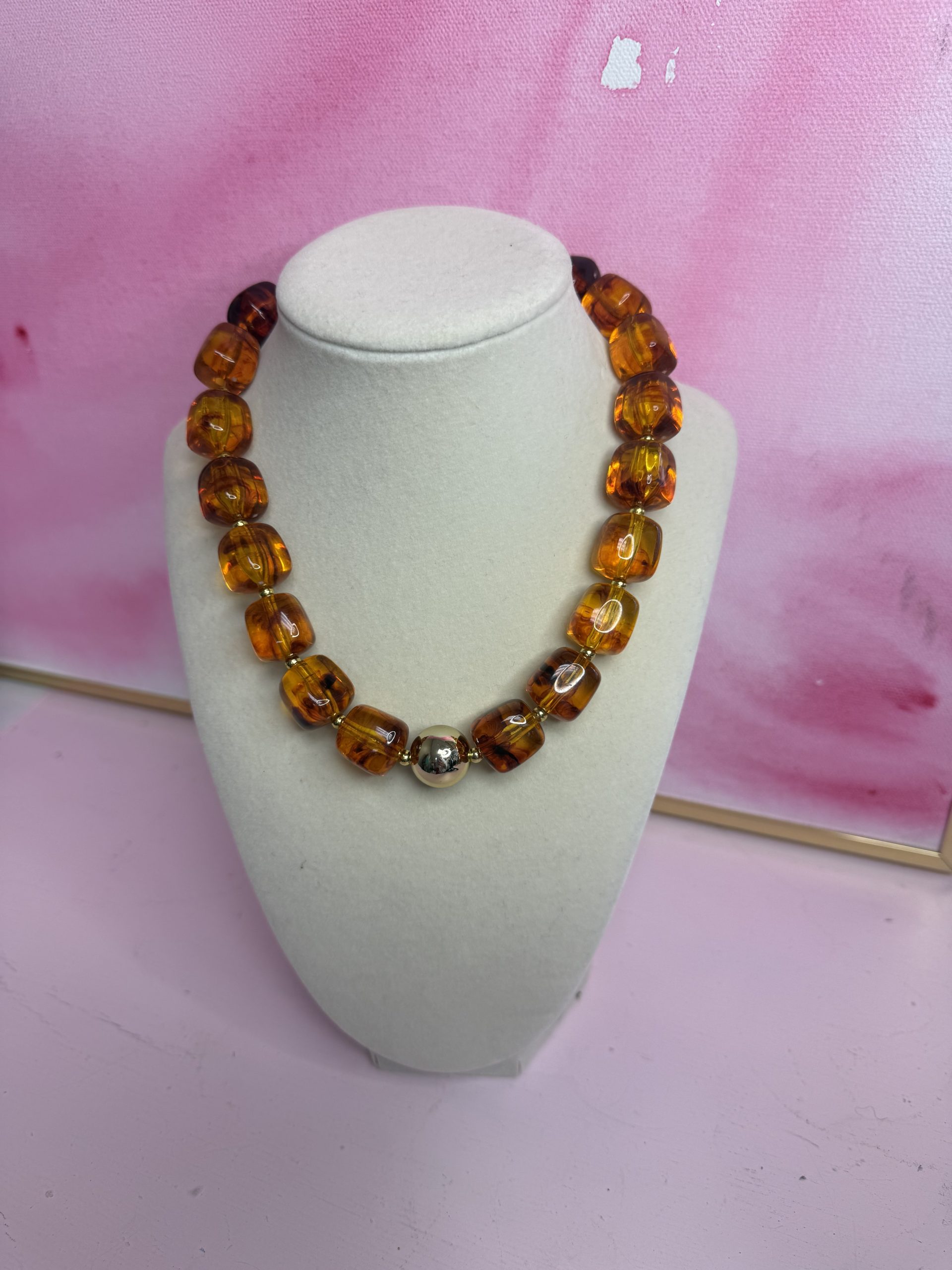 Chunky Beaded Statement Necklace - Image 4