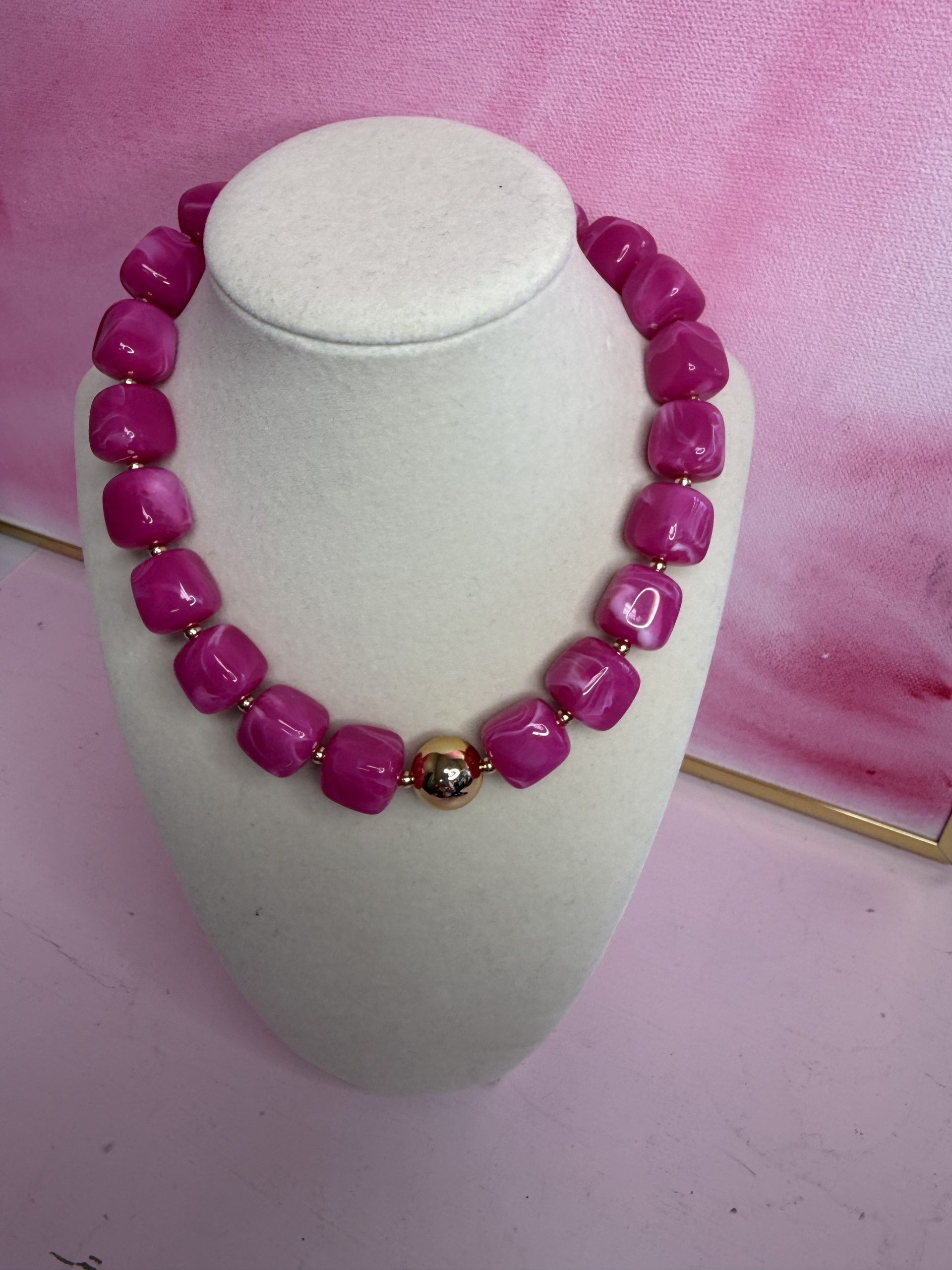Chunky Beaded Statement Necklace - Image 2