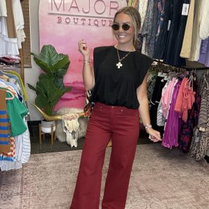 The Merlot Moment Wide Leg Jeans