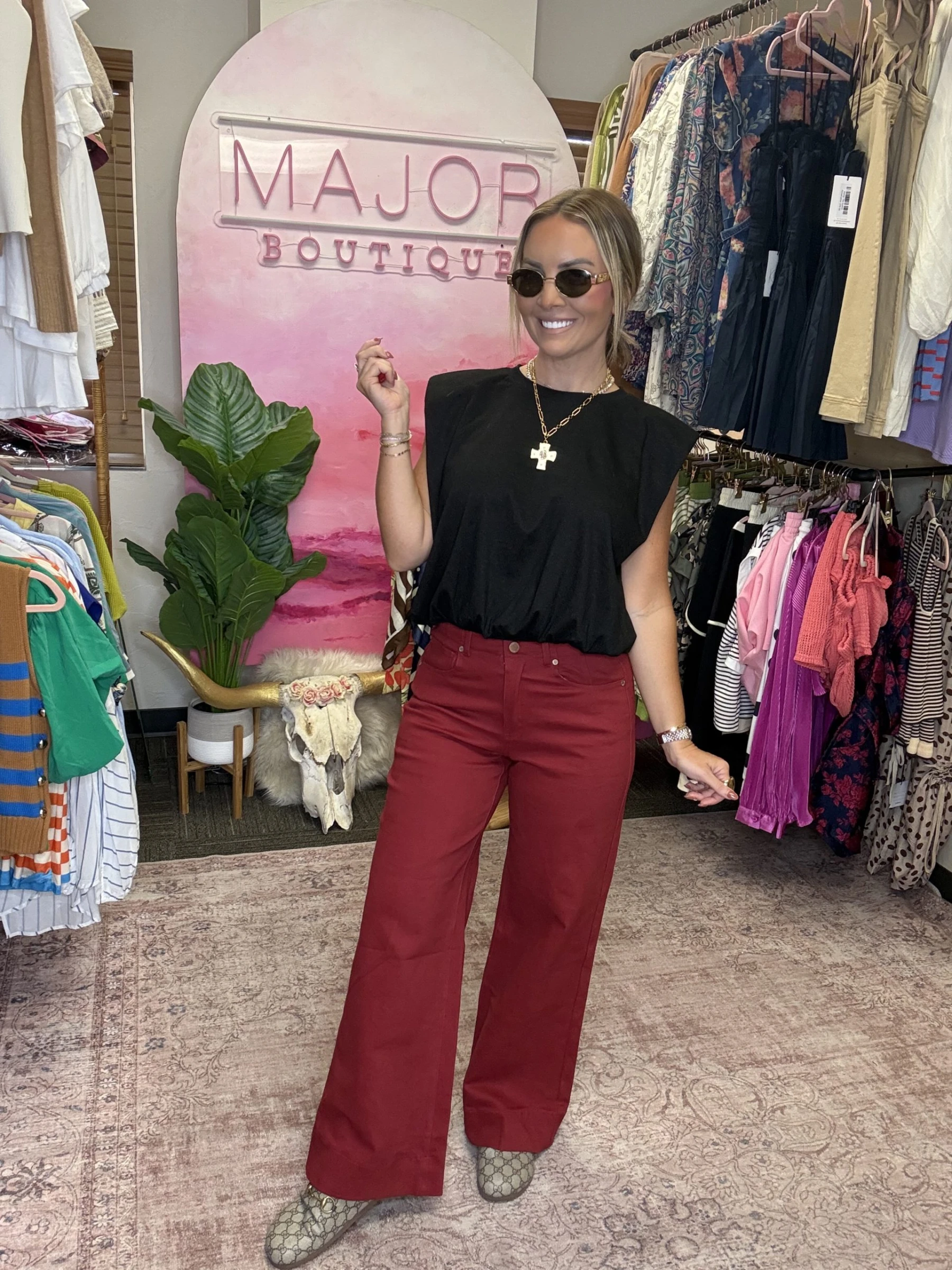 The Merlot Moment Wide Leg Jeans
